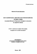 Восстановительная динамика восточноевропейских луговых степей - тема автореферата по наукам о земле, скачайте бесплатно автореферат диссертации