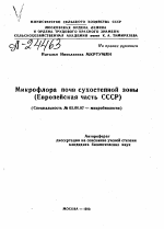 МИКРОФЛОРА ПОЧВ СУХОСТЕПНОЙ ЗОНЫ (ЕВРОПЕЙСКАЯ ЧАСТЬ СССР) - тема автореферата по биологии, скачайте бесплатно автореферат диссертации