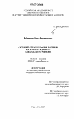Аэробные органотрофные бактерии щелочных гидротерм Байкальского региона - тема диссертации по биологии, скачайте бесплатно