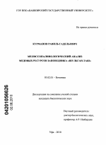 Мелиссопалинологический анализ медовых ресурсов заповедника "Шульган-Таш" - тема диссертации по биологии, скачайте бесплатно