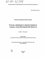 Состав, динамика и продуктивность еловых лесов Костромской области - тема диссертации по биологии, скачайте бесплатно