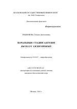 Начальные стадии адгезии Bacillus licheniformis - тема автореферата по биологии, скачайте бесплатно автореферат диссертации