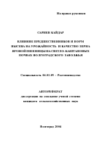 Влияние предшественников и норм высева на урожайность и качество зерна яровой пшеницы на светло-каштановых почвах Волгоградского Заволжья - тема автореферата по сельскому хозяйству, скачайте бесплатно автореферат диссертации