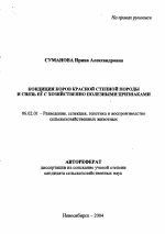 Кондиция коров красной степной породы и связь ее с хозяйственно полезными признаками - тема автореферата по сельскому хозяйству, скачайте бесплатно автореферат диссертации