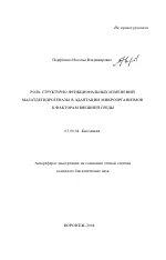 Роль структурно-функциональных изменений малатдегидрогеназы в адаптации микроорганизмов к факторам внешней среды - тема автореферата по биологии, скачайте бесплатно автореферат диссертации