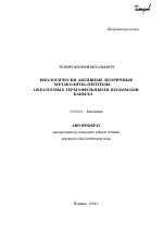 Биологически активные вторичные метаболиты-пептиды, образуемые термофильными штаммами бацилл - тема автореферата по биологии, скачайте бесплатно автореферат диссертации