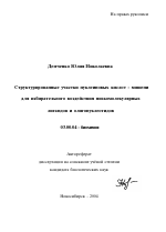 Структурированные участки нуклеиновых кислот - мишени для избирательного воздействия низкомолекулярных лигандов и олигонуклеотидов - тема автореферата по биологии, скачайте бесплатно автореферат диссертации