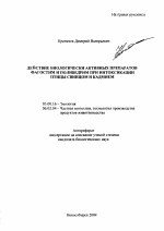 Действие биологически активных препаратов фагостим и поливедрим при интоксикации птицы свинцом и кадмием - тема автореферата по биологии, скачайте бесплатно автореферат диссертации