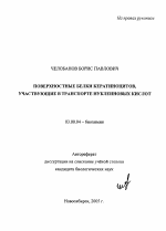 Поверхностные белки кератиноцитов, участвующие в транспорте нуклеиновых кислот - тема автореферата по биологии, скачайте бесплатно автореферат диссертации