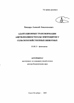 Адаптационные трансформации ацетилхолинэстеразы эритроцитов у сельскохозяйственных животных - тема автореферата по биологии, скачайте бесплатно автореферат диссертации