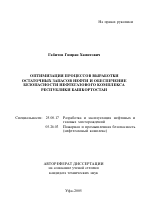 Оптимизация процессов выработки остаточных запасов нефти и обеспечение безопасности нефтегазового комплекса Республики Башкортостан - тема автореферата по наукам о земле, скачайте бесплатно автореферат диссертации