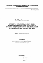 Структура и свойства малого белка теплового шока Hsp22 и его точечного мутанта, экспрессируемого при дистальной моторной нейропатии II типа - тема автореферата по биологии, скачайте бесплатно автореферат диссертации