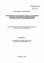 Эффективность реализации на мясо в год рождения помесных цигайских х куйбышевских и ставропольских х куйбышевских ягнят - тема автореферата по сельскому хозяйству, скачайте бесплатно автореферат диссертации