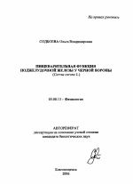 Пищеварительная функция поджелудочной железы у черной вороны - тема автореферата по биологии, скачайте бесплатно автореферат диссертации