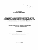 Анатомо-морфологические, физико-химические, биохимические признаки зерновки риса и методы оценки исходного материала в селекции сортов для технологии переработки с парбойлингом - тема автореферата по сельскому хозяйству, скачайте бесплатно автореферат диссертации