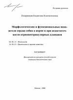 Морфологические и функциональные показатели сердца собак в норме и при недостаточности атриовентрикулярных клапанов - тема автореферата по биологии, скачайте бесплатно автореферат диссертации