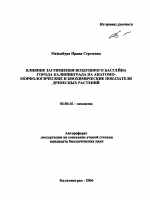 Влияние загрязнения воздушного бассейна города Калининграда на анатомо-морфологические и биохимические показатели древесных растений - тема автореферата по биологии, скачайте бесплатно автореферат диссертации