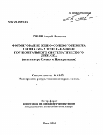 Формирование водно-солевого режима орошаемых земель на фоне горизонтального систематического дренажа - тема автореферата по сельскому хозяйству, скачайте бесплатно автореферат диссертации