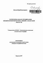 Территориальная организация внешнеэкономических связей Самарской области - тема автореферата по наукам о земле, скачайте бесплатно автореферат диссертации
