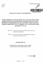 Эффективность производства и качество говядины при использовании комбикормов собственного производства на основе зерна кукурузы, выращенного в условиях засушливой зоны Южного Урала - тема автореферата по сельскому хозяйству, скачайте бесплатно автореферат диссертации