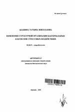 Изменения структурной организации бактериальных клеток при стрессовых воздействиях - тема автореферата по биологии, скачайте бесплатно автореферат диссертации