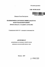 Полиморфизм сортопопуляции Амагер 611 капусты белокачанной - тема автореферата по сельскому хозяйству, скачайте бесплатно автореферат диссертации