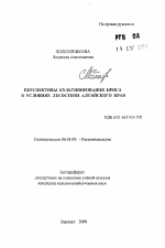 Перспективы культивирования ириса в условиях лесостепи Алтайского края - тема автореферата по сельскому хозяйству, скачайте бесплатно автореферат диссертации