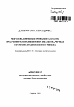 Морфобиологические признаки и элементы продуктивности селекционных образцов картофеля в условиях Средневолжского региона - тема автореферата по сельскому хозяйству, скачайте бесплатно автореферат диссертации