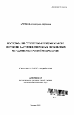 Исследование структурно-функционального состояния бактерий в микробных сообществах методами электронной микроскопии - тема автореферата по биологии, скачайте бесплатно автореферат диссертации