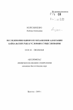 Исследование одного из механизмов адаптации байкальских рыб к условиям существования - тема автореферата по биологии, скачайте бесплатно автореферат диссертации