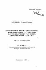 Теоретические и прикладные аспекты конструирования твердофазных иммунохимических тест-систем для диагностики бруцеллеза - тема автореферата по биологии, скачайте бесплатно автореферат диссертации