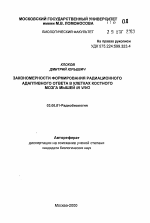 Закономерности формирования радиационного адаптивного ответа в клетках костного мозга мышей in vivo - тема автореферата по биологии, скачайте бесплатно автореферат диссертации