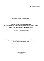 Роль Helicobacter pylori в патогенезе онкологических заболеваний желудочно-кишечного тракта - тема автореферата по биологии, скачайте бесплатно автореферат диссертации