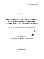 Закономерности структурных изменений вторичной почки при формировании типовых реакций на внешние воздействия - тема автореферата по биологии, скачайте бесплатно автореферат диссертации