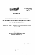 Совершенствование кислотных обработок высокотемпературных пластов нижнего олигоцена месторождения "Белый Тигр" - тема автореферата по наукам о земле, скачайте бесплатно автореферат диссертации