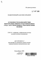 Особенности взаимодействия многофазных микроструктурированных сред с акустическими и электрическими полями - тема автореферата по наукам о земле, скачайте бесплатно автореферат диссертации