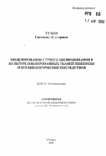 Моделирование стресса обезвоживания в культуре изолированных тканей пшеницы и его биологические последствия - тема автореферата по биологии, скачайте бесплатно автореферат диссертации