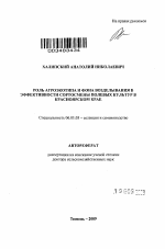 Роль агроэкотипа и фона возделывания в эффективности сортосмены полевых культур в Красноярском крае - тема автореферата по сельскому хозяйству, скачайте бесплатно автореферат диссертации