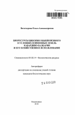 Биоресурсы цикория обыкновенного в условиях пойменных земель Кабардино-Балкарии и его хозяйственное использование - тема автореферата по биологии, скачайте бесплатно автореферат диссертации