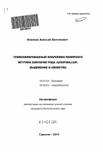 Гликозилированный флагеллин полярного жгутика бактерий рода Azospirillum - тема автореферата по биологии, скачайте бесплатно автореферат диссертации