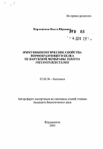 Иммунобиологические свойства порообразующего белка из наружной мембраны Yersinia pseudotuberculosis - тема автореферата по биологии, скачайте бесплатно автореферат диссертации