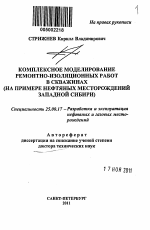 Комплексное моделирование ремонтно-изоляционных работ в скважинах - тема автореферата по наукам о земле, скачайте бесплатно автореферат диссертации