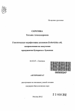 Генетическая модификация штаммов Escherichia coli, направленная на получение продуцентов бутирата и бутанола - тема автореферата по биологии, скачайте бесплатно автореферат диссертации