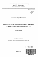 Взаимодействие малого белка теплового шока HSPB6 с универсальным адаптерным белком 14-3-3 - тема автореферата по биологии, скачайте бесплатно автореферат диссертации