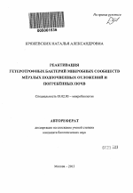 Реактивация гетеротрофных бактерий микробных сообществ мерзлых подпочвенных отложений и погребенных почв - тема автореферата по биологии, скачайте бесплатно автореферат диссертации