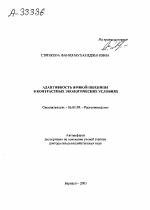 АДАПТИВНОСТЬ ЯРОВОЙ ПШЕНИЦЫ В КОНТРАСТНЫХ ЭКОЛОГИЧЕСКИХ УСЛОВИЯХ - тема автореферата по сельскому хозяйству, скачайте бесплатно автореферат диссертации