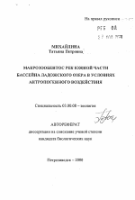 Макрозообентос рек южной части бассейна Ладожского озера в условиях антропогенного воздействия - тема автореферата по биологии, скачайте бесплатно автореферат диссертации