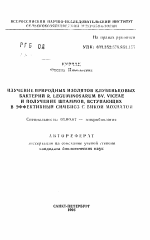 Изучение природных изолятов клубеньковых бактерий R. leguminosarum Bv. Viceae и получение штаммов, вступающих в эффективный симбиоз с викой мохнатой - тема автореферата по биологии, скачайте бесплатно автореферат диссертации