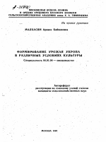 ФОРМИРОВАНИЕ УРОЖАЯ УКРОПА В РАЗЛИЧНЫХ УСЛОВИЯХ КУЛЬТУРЫ - тема автореферата по сельскому хозяйству, скачайте бесплатно автореферат диссертации