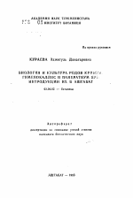 Биология и культура родов Кринум гименокаллис и панкратиум при интродукции их в Ашгабат - тема автореферата по биологии, скачайте бесплатно автореферат диссертации